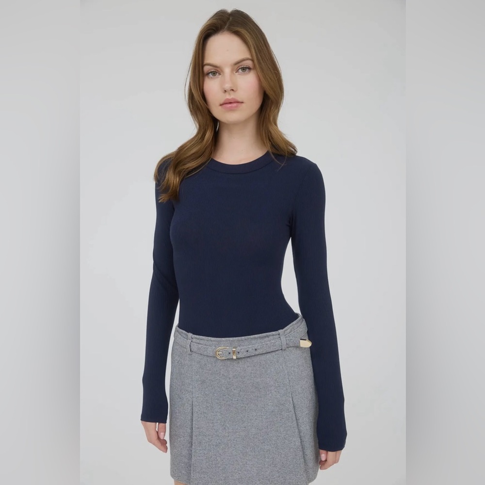 965. Sweater Knit bodysuit, navy, various sizes